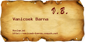 Vanicsek Barna névjegykártya